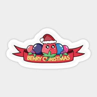 Berry Christmas (Red Banner) Sticker